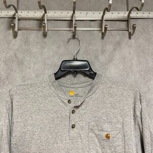 Carhartt Shirt Men LT Tall Heathered Gray Henley Pocket L/S Workwear K128 HGY
